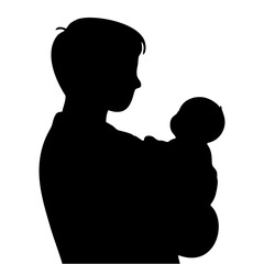 SILHOUETTE OF A PERSON CARRYING A BABY