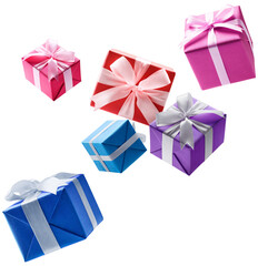 Colorful gift boxes isolated