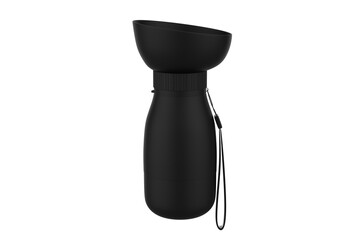 Eco-Friendly Fold Portable Outdoor Dog Water Bottle 2 in 1 Silicone Travel Bowls Pet Water Bottle for Dogs. 3d illustration