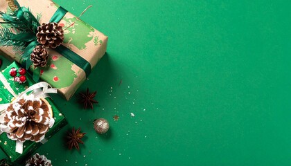 christmas gift box on green screen background