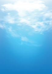 Realistic Blue sky background with fluffy white clouds.Nature landscape cloudy beautiful bright sunlight in summer or spring season. Abstract backdrop creates a clean, fresh, and uplifting atmosphere
