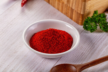 Red dry chili pepper paprika powder