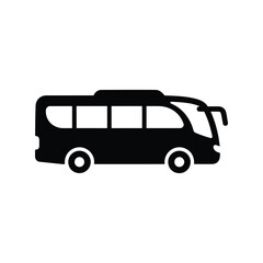 Minimalist bus icon for public transportation, travel, and shuttle services vector symbol isolated on white background, Vector