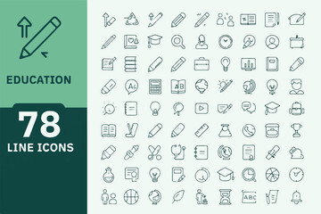 Education and Learning Line Icons Set � School Study Vector Pack