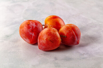Ripe sweet juicy fresh purple plums