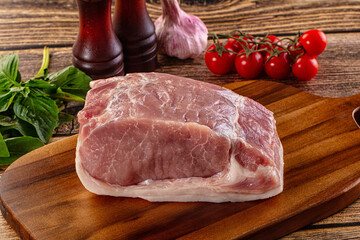 Raw pork meat fillet piece