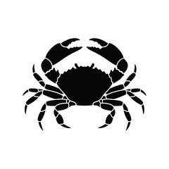 Crab silhouette vector icon   marine sea animal seafood design element graphic isolated on white background, Vector