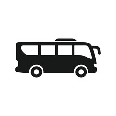 Bus icon vector public transportation symbol. school travel vehicle graphic design element isolated on white background, Vector