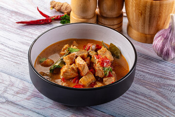 Thai Tom Yum soup with chicken