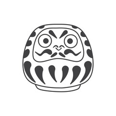 Daruma Doll Icon Design. Vector Illustration