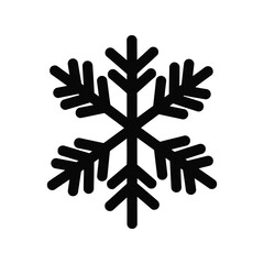 Black snowflake icon vector isolated winter symbol christmas decoration element isolated on white background, Vector