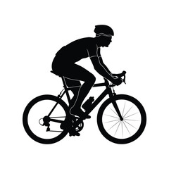 Road cyclist riding bike silhouette vector illustration   sport, training, lifestyle isolated on white background, Vector