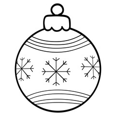Christmas Ornament Ball | Festive Line Art