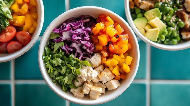 Vibrant bowls offer a feast for the eyes and a healthy eating experience. Full of color, these bowls are packed with nutrition and flavor for a delightful meal.
