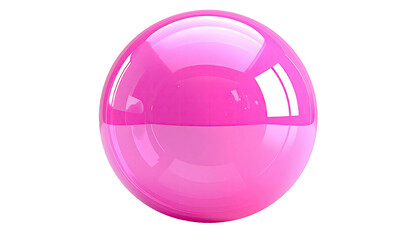 Shiny bright-pink capsule sphere isolated on a black background
