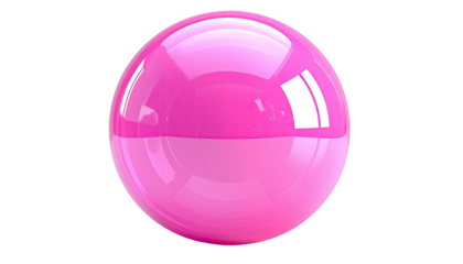 Shiny bright-pink capsule sphere isolated on a black background