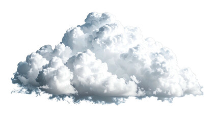 Isolated cumulus cloud. White puffy mass against black