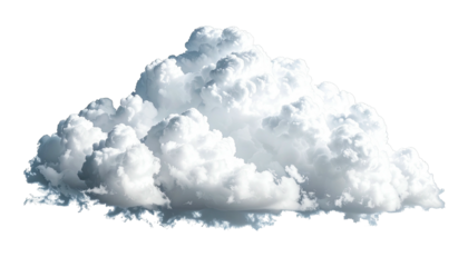 Isolated cumulus cloud. White puffy mass against black