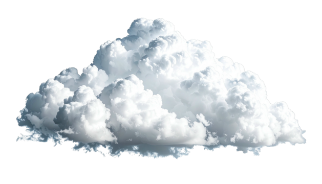 Isolated cumulus cloud. White puffy mass against black