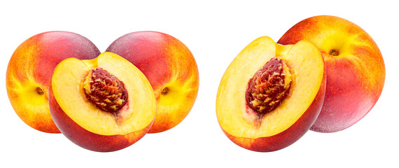 arrangement of fresh sliced nectarines, capturing the vibrant colors, healthy lifestyle appeal, and summery sweetness perfect for culinary projects