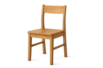 Fototapeta premium Wooden chair displaying a clean, minimalist design, ready for use in various interior layouts, transparent background
