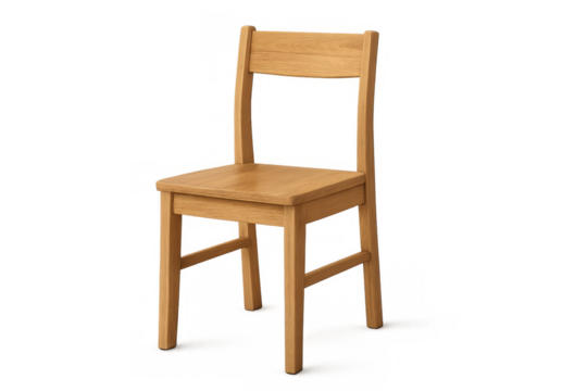 Wooden chair displaying a clean, minimalist design, ready for use in various interior layouts, transparent background