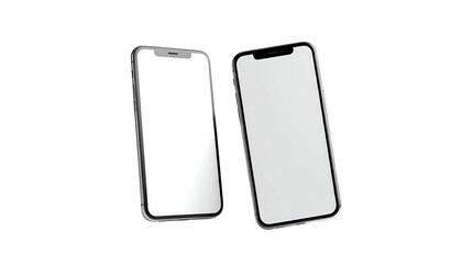 Two silver modern smartphones angled against a black background
