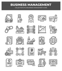 Collection of 25 Business Management Icons: Streamline Your Workflow