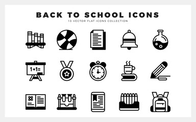 15 Back to school Lineal Fill icon pack. vector illustration.