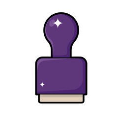 Purple Custom Grading Rubber Stamp Vector Illustration Sticker