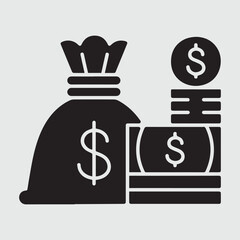 Black Silhouette Finance Icon Design