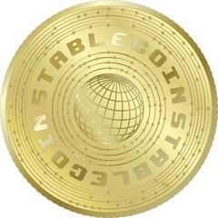 Stablecoins fantasy token symbol, isolated vector illustration on the white background