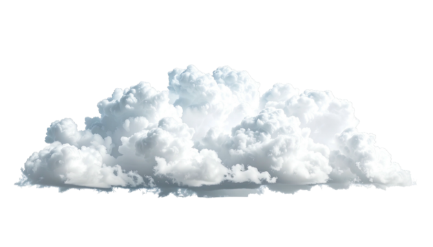 Fluffy white cumulus cloud isolated on a dark background