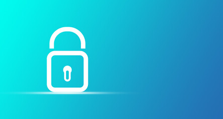 lock icon isolated on blue background