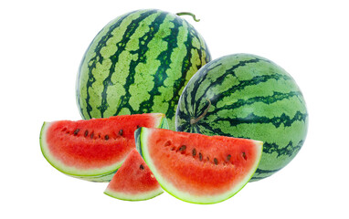 refreshing watermelon slices and whole fruits for a healthy summer snack, perfect for vibrant and juicy picnic, family gatherings, and dessert