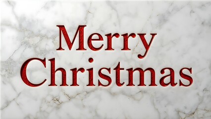 Marble Surface Festive Greetings: Merry Christmas in Red, Elegant Marble Christmas Message: Holiday Cheer on Natural Stone