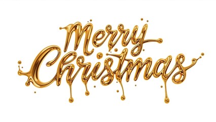 Golden Merry Christmas Script Design, Sparkling and Luxurious Holiday Celebration Art