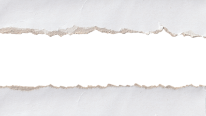 Horizontal Distressed Ripped Paper Frame PNG | High-Detail Grunge Border Cutout for Text, Titles, and Website Design.
