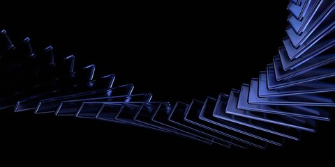 Abstract glass structure, futuristic background design, 3d render