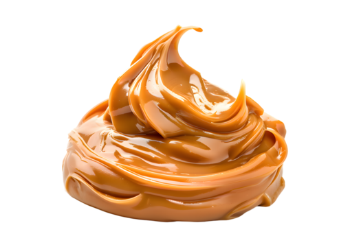 Delicious caramel cream isolated on transparent background - Powered by Adobe