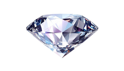 Gleaming, faceted gem with complex light reflection, isolated