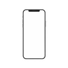 Smartphone with blank screen isolated on transparent background for mockup template