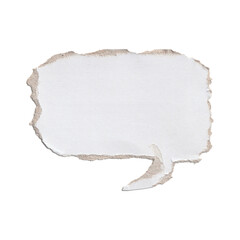 Layered Ripped Paper Speech Bubble PNG | Isolated Grunge Dialog Box with Cardboard Edge for Comic and Vintage Designs.
