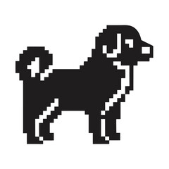 Obraz premium Minimalist Dog Silhouette with Stars on White Background Design