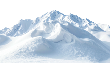Snow-covered mountain range; jagged peak against dark sky