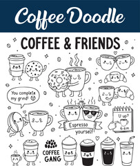 Coffee Friends   | Cute & Cozy Doodles About Friendship, Laughter & Caffeine