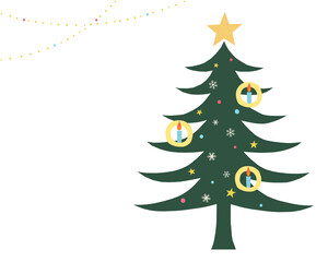 クリスマスツリーとガーランド