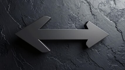 A contrasting black arrow pointing in opposite directions, against a textured, black backdrop