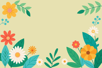Summer Floral Border Background