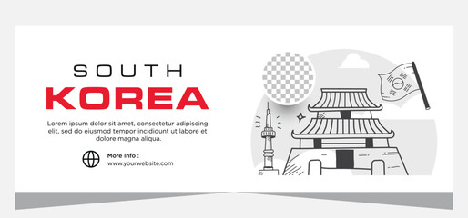 Hand drawn south Korean template banner design